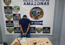 Homem é preso com drogas escondidas na bolsa em Manaus