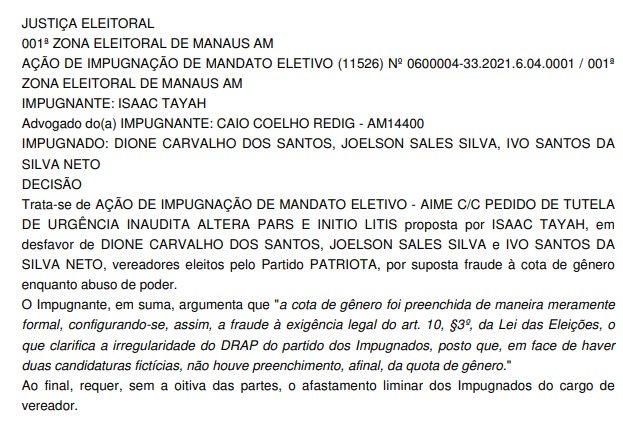 5 Partido do Coronel Menezes é investigado por fraude eleitoral durante eleições municipais de 2020