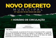 Covid-19: Novo decreto é publicado em Manacapuru; Leia na íntegra