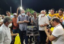 Belarmino e Átila Lins inauguram Escola Deodoro da Fonseca e orla turística m Novo Aripuanã