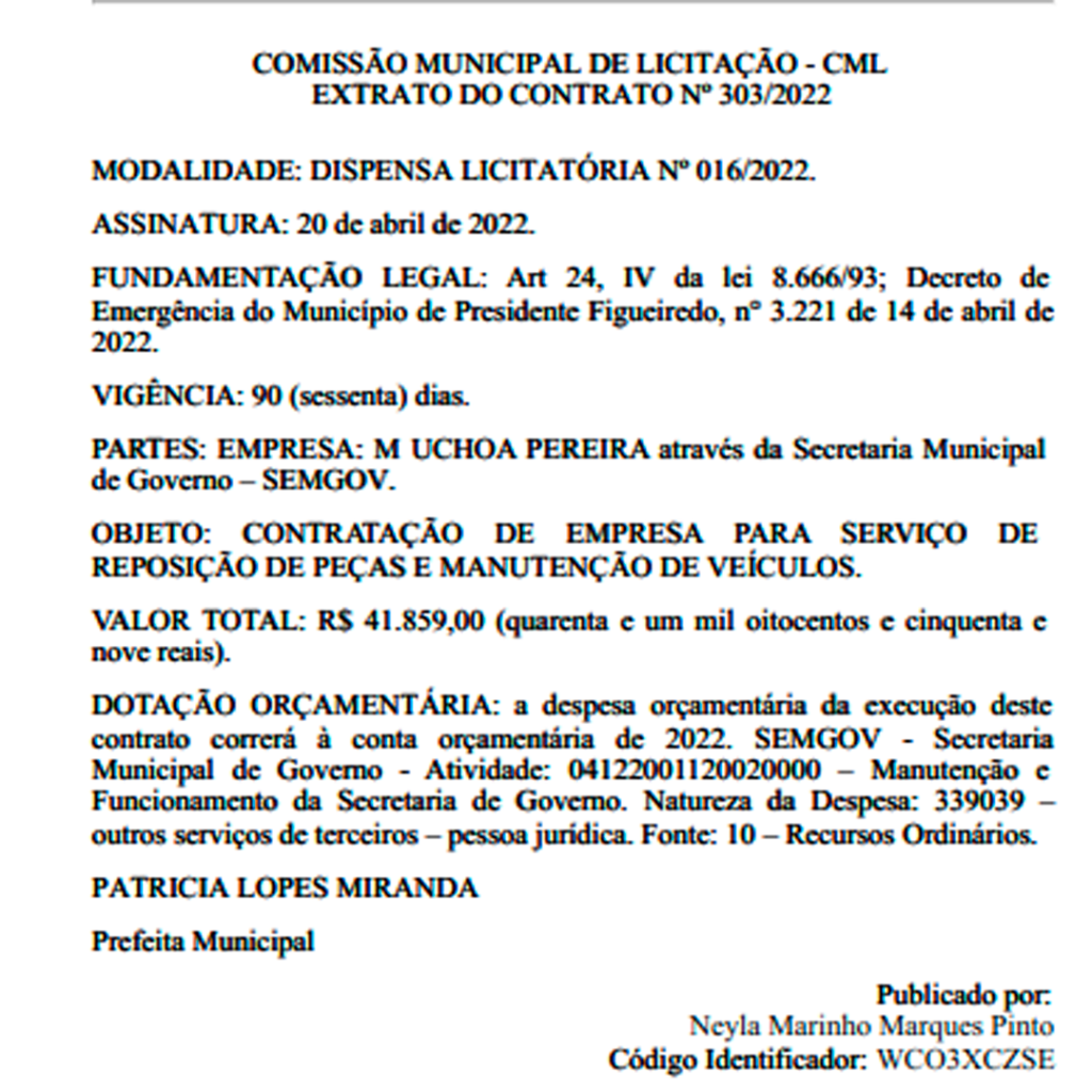 PF-pecas-1024x1024 Com dispensa de licitação, Patrícia Lopes faz a festa com dinheiro da prefeitura de Figueiredo