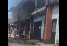 Homem briga com a mulher e ateia fogo na própria casa na Compensa; veja vídeo