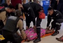 VÍDEO: Patixa passa mal em shopping, sendo socorrida e levada em maca para o hospital