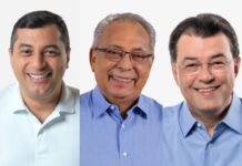 Pesquisa mostra Wilson Lima na frente com 34%; Amazonino, 26%; e Braga, 17% na disputa para o governo do Amazonas