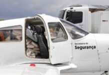 Aeronave de Asa fixa da SSP-AM transporta mais de 2 toneladas de entorpecentes apreendidas no estado