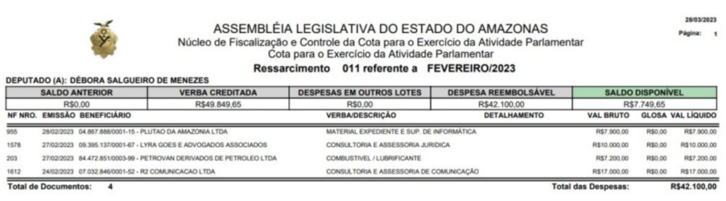 Captura-de-Tela-2023-04-04-as-08.54.07-1024x284 BOMBA:  Débora Menezes gasta mais de R$ 49 mil do Cotão na ALEAM mesmo sendo a recordista de faltas