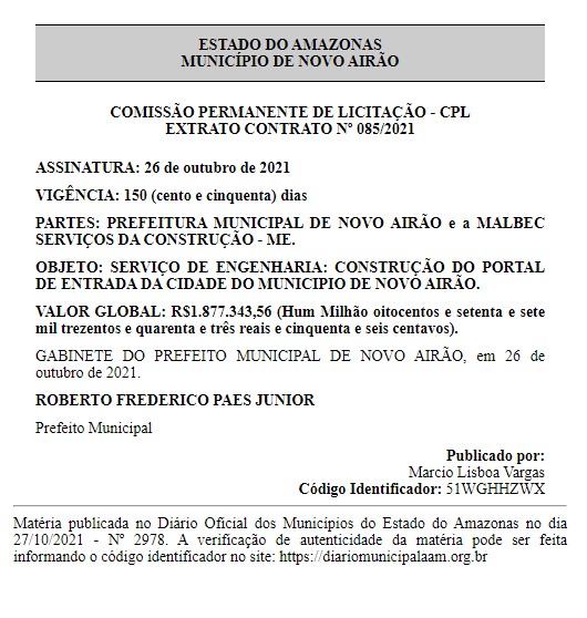 Captura-de-tela-2023-08-28-090535 Prefeito de Novo Airão deve ser investigado pelo TCEAM e MPAM pela construção de um portal de entrada na cidade de mais de R$ 1.8 milhão