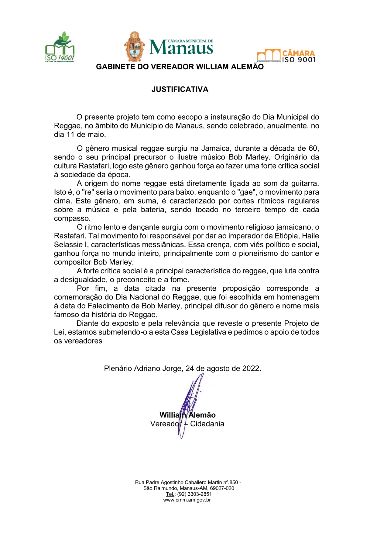 ProjetodeLeiDIAdoReggae_page-0002 Conheça algumas polêmicas envolvendo o vereador William Alemão durante seu mandato