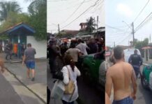 Suspeitos de roubo são presos e levam uma surra da população no bairro do Japiim