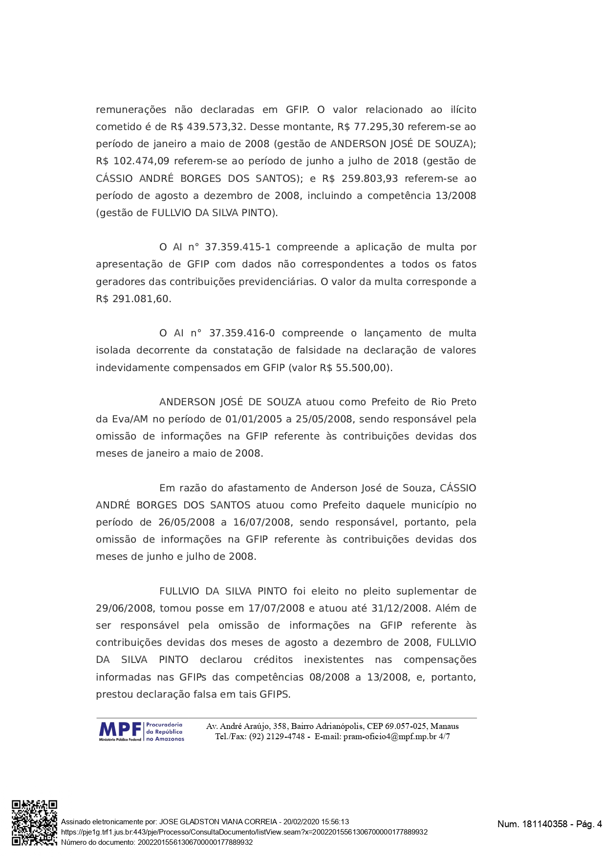 anderson-05 MP-AM vai investigar falta de repasses da Prefeitura de Rio Preto da Eva ao INSS dos funcionários municipais