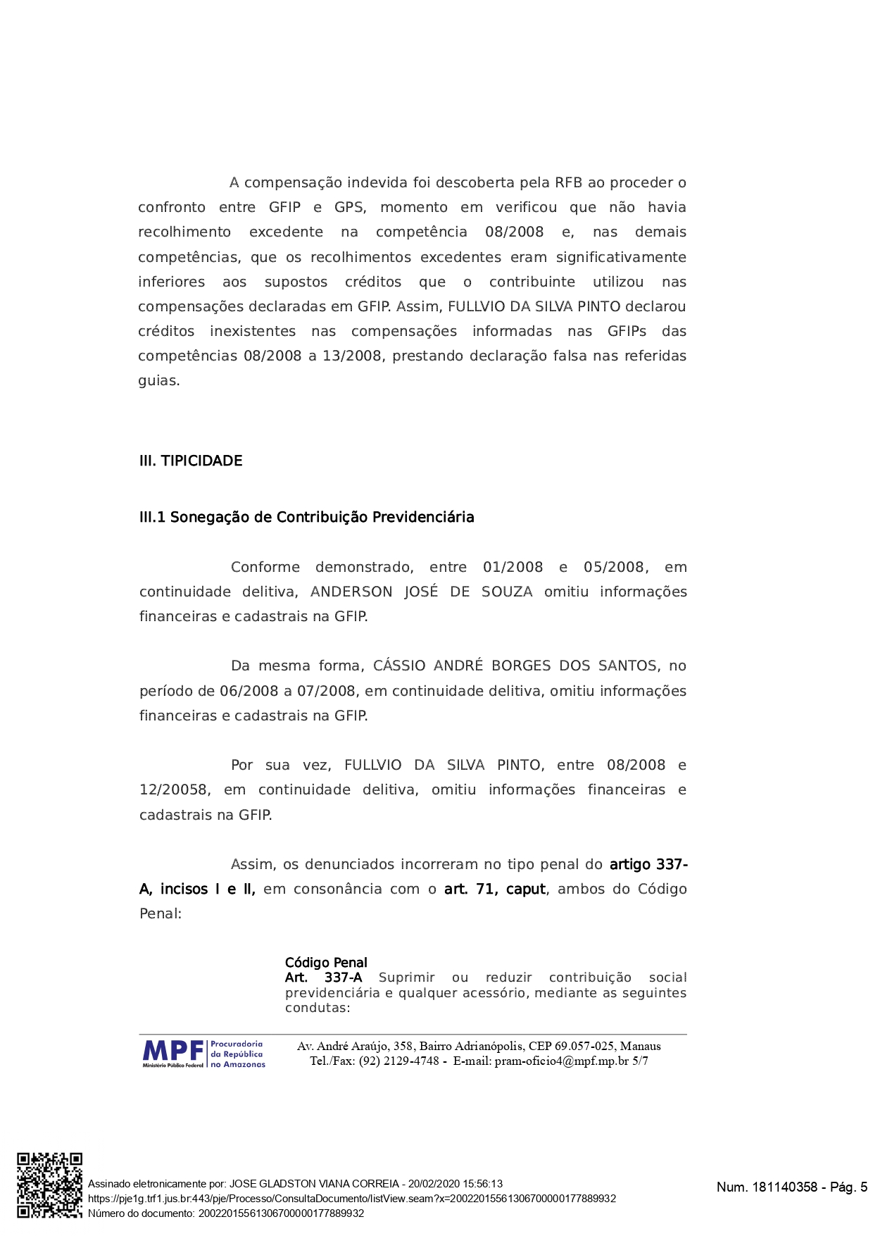 anderson-06 MP-AM vai investigar falta de repasses da Prefeitura de Rio Preto da Eva ao INSS dos funcionários municipais