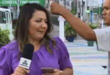 Repórter da TV Amazonas sofre uma tentativa de agressão durante transmissão