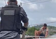 Para fugir da polícia suspeito de roubo foge pelos telhados de casas em Manaus