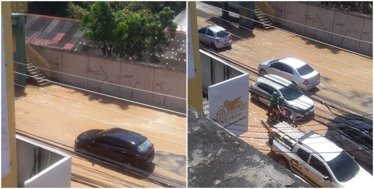 Adutora de água rompe e deixa avenida na Cachoeirinha debaixo d’água