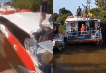 Embarcação vinda de Nhamundá bateu em barranco ao perder o controle no Rio Solimões