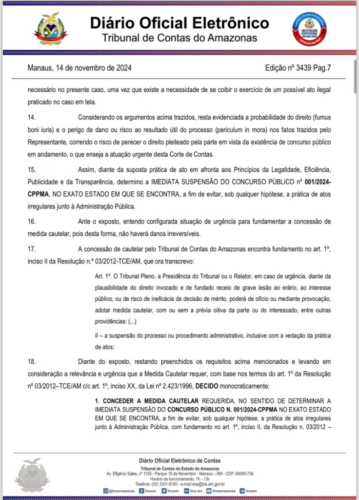 doc-03-736x1024 Corte de Contas suspende concurso público em Autazes por suspeitas de irregularidades