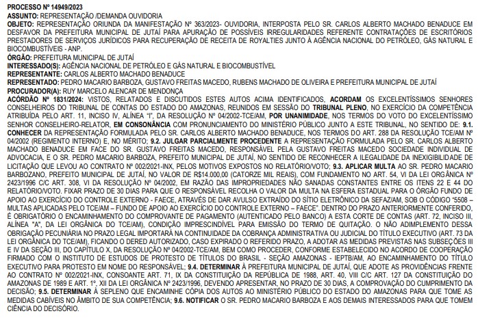 Captura-de-tela-2024-12-09-122735 TCE-AM aplica multa no prefeito de Jutaí, que contratou escritório de advocacia "caça royaltes"