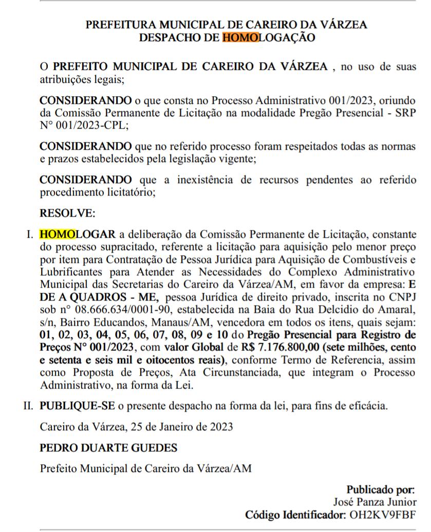 CAREIRO Pedro Guedes do Careiro da Várzea vai gastar mais de R$ 10 milhões em combustíveis