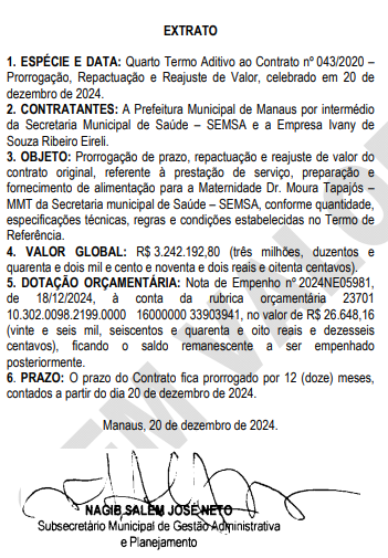 contrato-semsa Shádia Fraxe gastou mais de R$ 3,2 milhões em alimentação na Maternidade Moura Tapajós