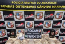 ROCAM apreende 18 pacotes de entorpecentes em terreno abandonado na zona Norte de Manaus