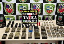 Polícia Militar do Amazonas apreende mais de 2 mil munições em mochila, na zona norte