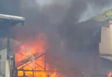 Incêndio atinge vila de quitinetes no Morro da Liberdade, em Manaus