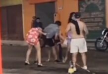 VÍDEO: Embriagados, casais br1gam no meio da rua em Tefé