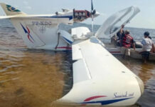 Aeronave de pequeno porte caí em rio no município de Barreirinha