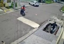 VÍDEO: Jovem é engolido por cratera que se abre em calçada na Vila da Prata