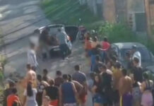 Homem é b@lead0 e jogado no porta-mala de um carro no Rio Piorini