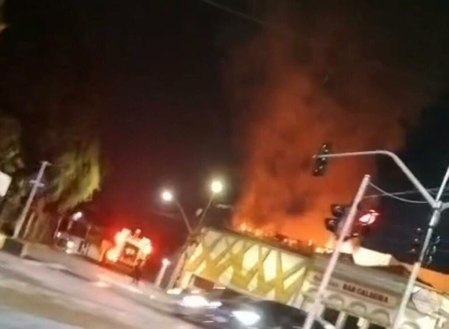 caldeira pegando fogo