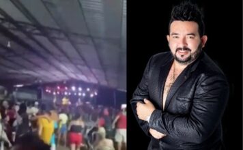 Show do Guto Lima é interrompido por t1r0tei0 na Comunidade Costa do Canabuoca em Manacapuru