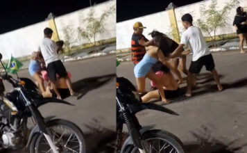 VÍDEO: Mulheres são flagradas trocando puxões de cabelo e socos interior do Amazonas