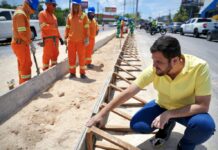 Prefeito Renato Junior vistoria obras em canteiros centrais na zona Norte com reestruturação para devolver a autoestima de Manaus