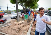 No Dia da Árvore, prefeito Renato Junior vistoria obra em canteiro central e reforça preservação da arborização na avenida Margarita